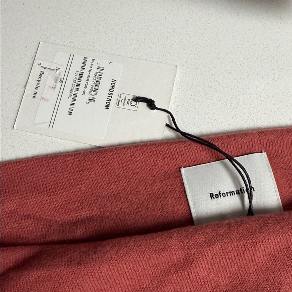 Reformation One-Shoulder Sweater in Rosewood - Picture 8 of 13
